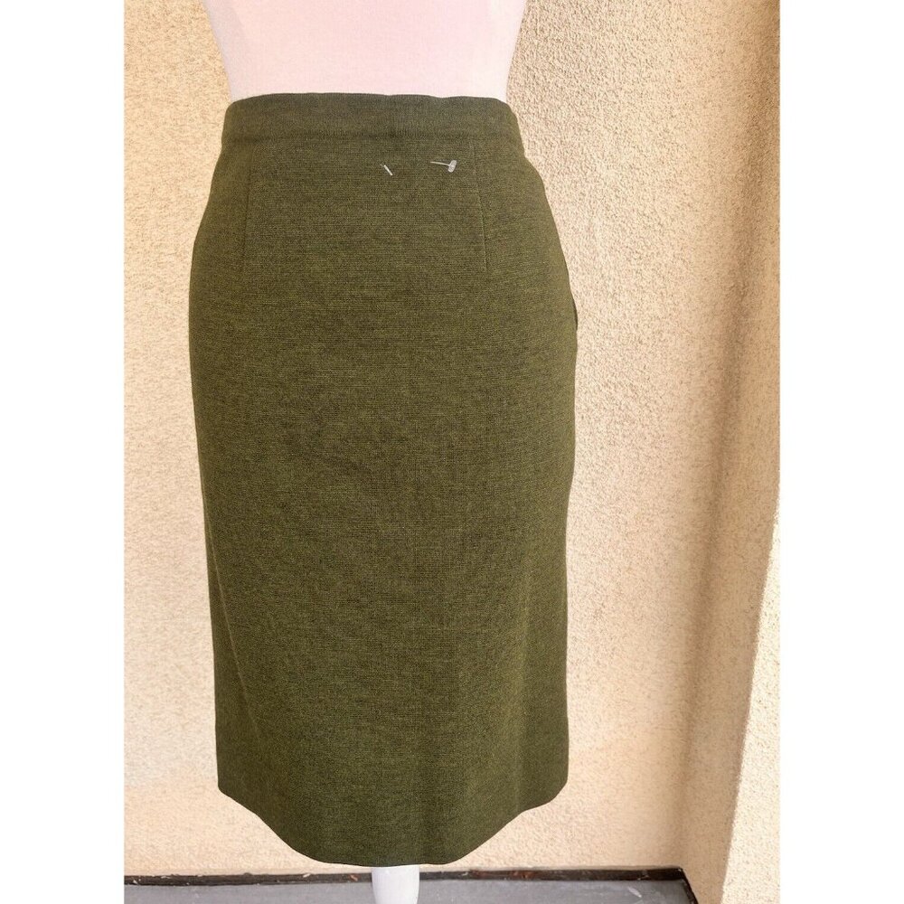 Vintage 60s Bullock's Italian Madmen pencil skirt size 12 MIRSA Green